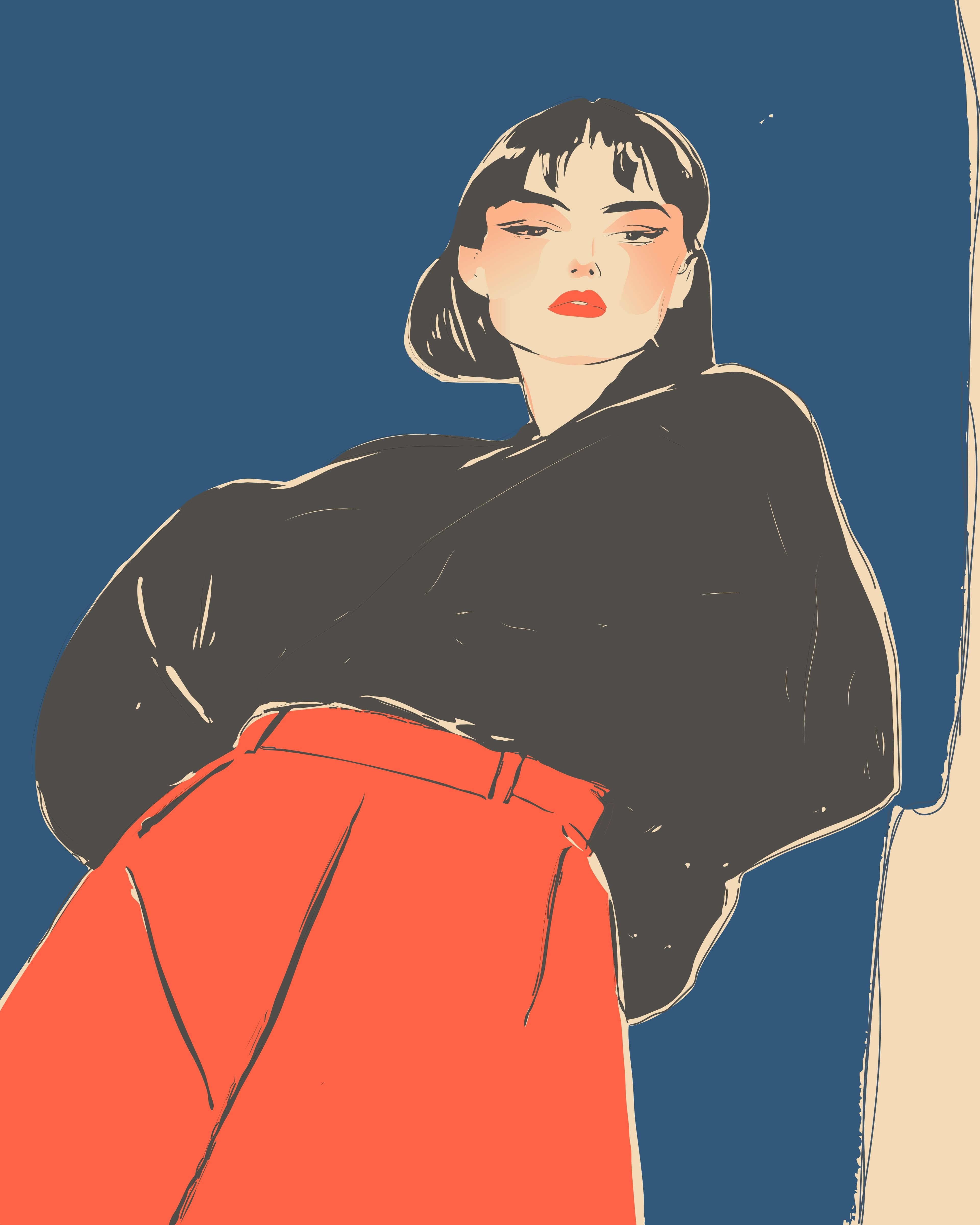 Woman in dark tailored jacket — styled with confidence